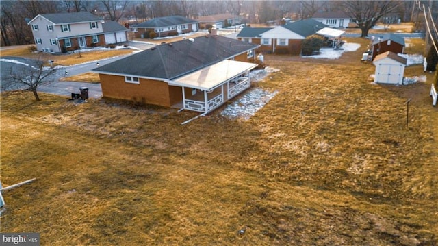 drone / aerial view with a residential view