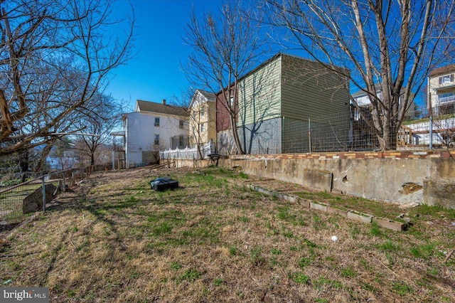 view of yard with fence