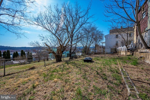 view of yard with fence