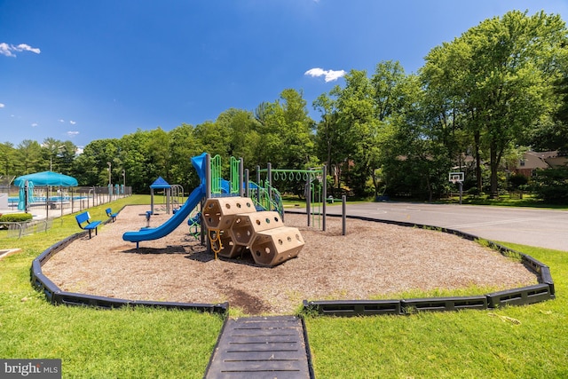 community playground with fence