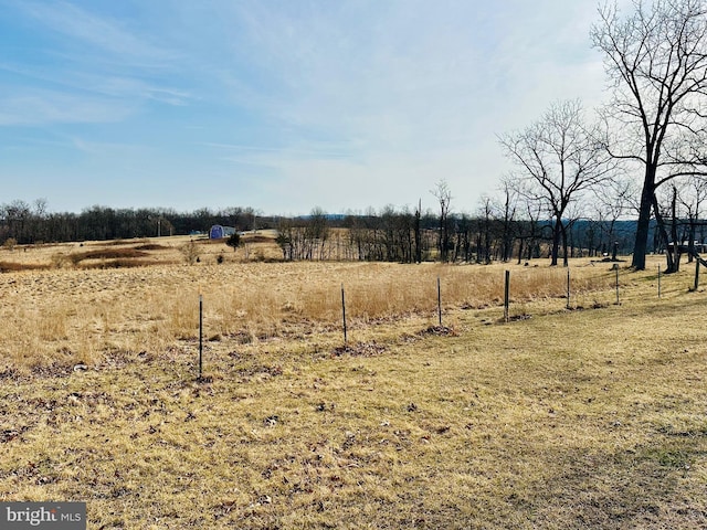 view of yard with a rural view