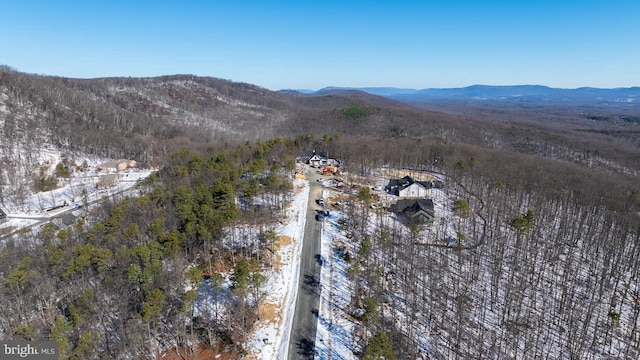 aerial view featuring a mountain view