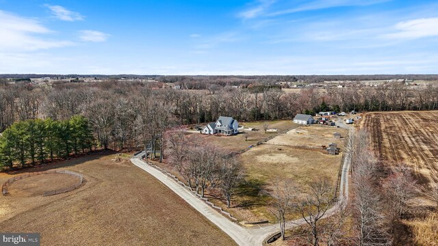 drone / aerial view with a rural view