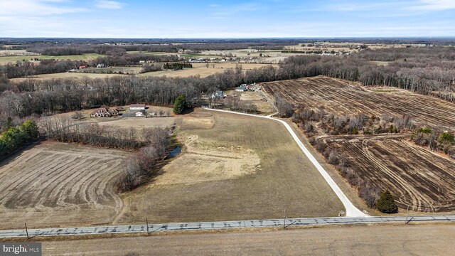aerial view with a rural view