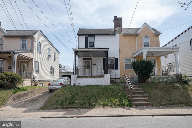 multi unit property with a chimney