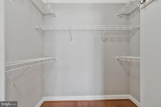 spacious closet featuring wood finished floors