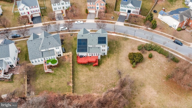bird's eye view with a residential view