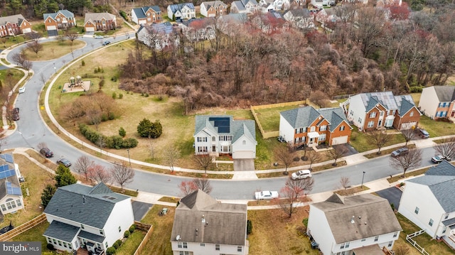 drone / aerial view with a residential view