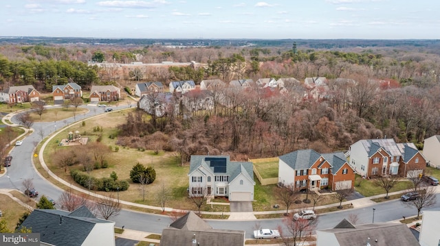 bird's eye view featuring a residential view