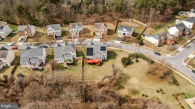 drone / aerial view with a residential view