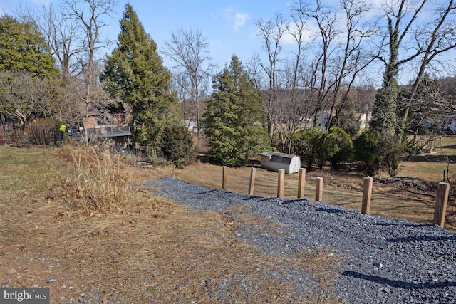 view of yard featuring fence