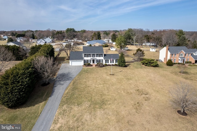 bird's eye view featuring a residential view