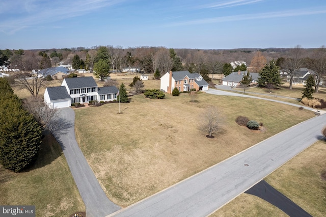 aerial view with a residential view