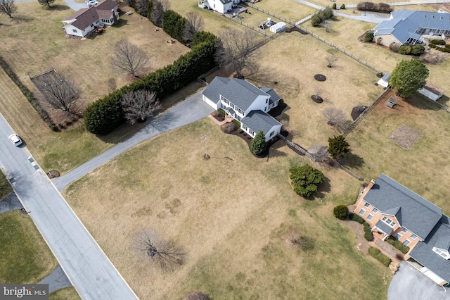 drone / aerial view with a residential view