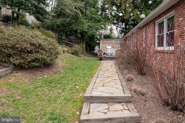 view of yard with fence