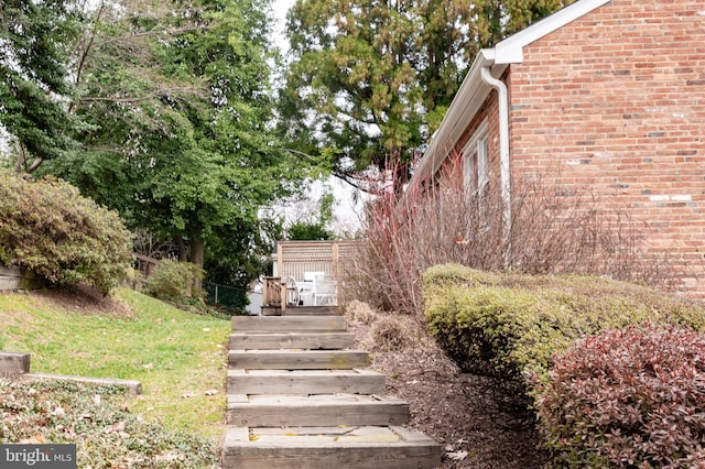 view of yard featuring fence