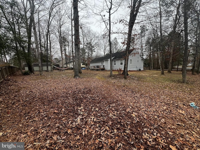 view of yard with fence