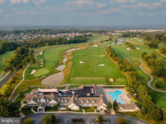 bird's eye view featuring golf course view