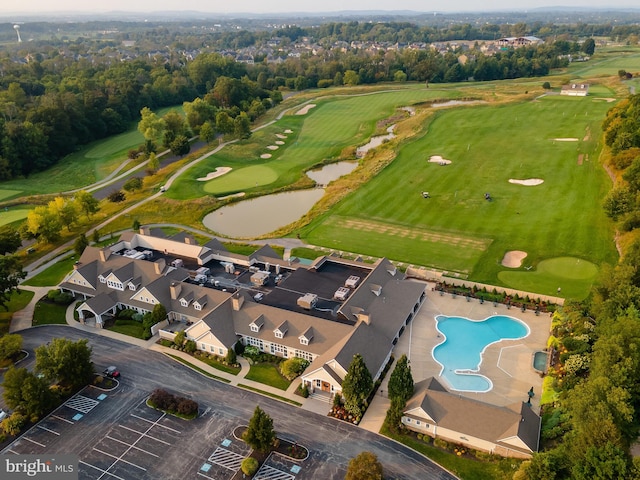 bird's eye view featuring golf course view