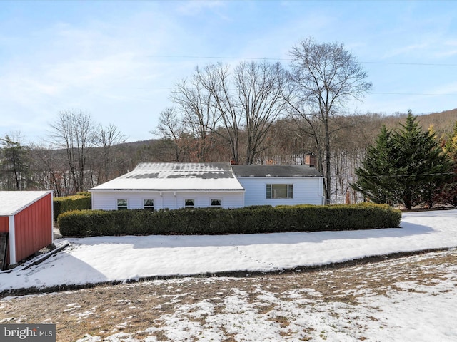 view of snowy exterior