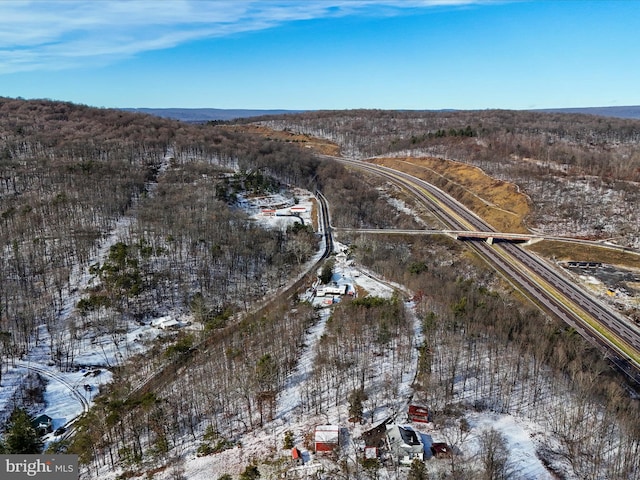 view of snowy aerial view