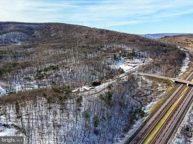 aerial view with a mountain view