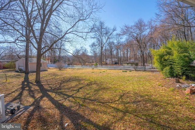 view of yard featuring fence