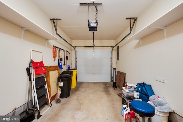 garage featuring a garage door opener