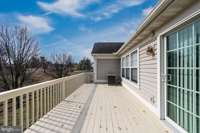 deck with central air condition unit