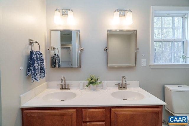 full bath with a sink, a wealth of natural light, and double vanity