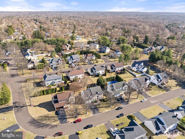 aerial view with a residential view