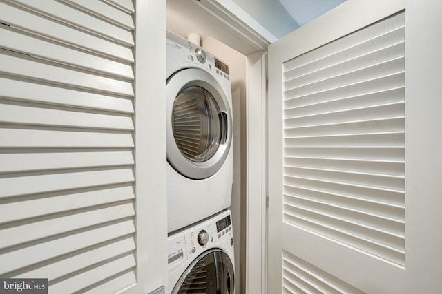 1345 K St SE Unit 406, Washington, DC 20003 - laundry area with estacked washer and dryer
