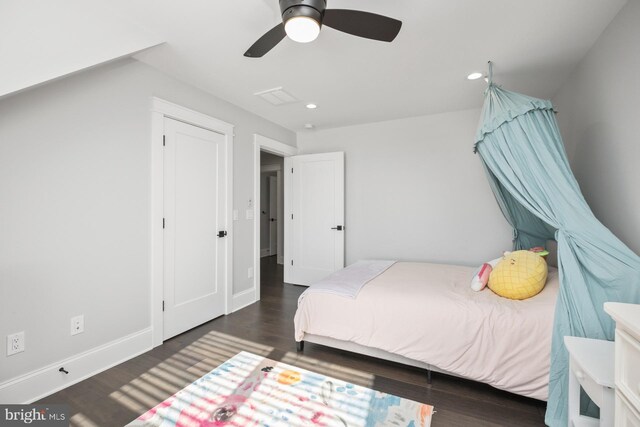 286 Claremont Ave, Harrisonburg, VA 22801 - bedroom featuring recessed lighting, wood finished floors, baseboards, and ceiling fan