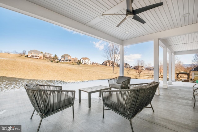 286 Claremont Ave, Harrisonburg, VA 22801 - view of patio / terrace with an outdoor living space and a ceiling fan