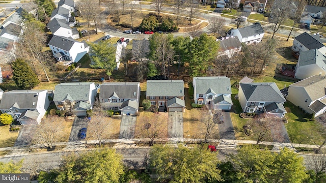 drone / aerial view with a residential view