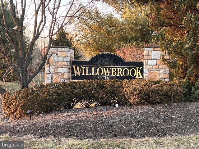 view of community sign