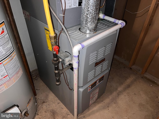 utilities featuring heating unit and water heater