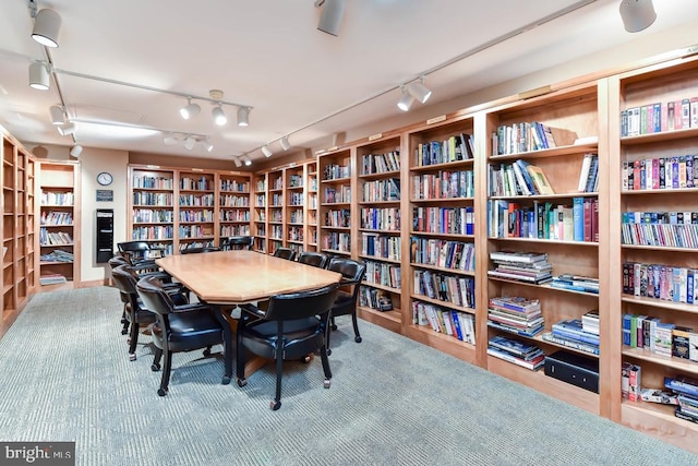 interior space featuring bookshelves