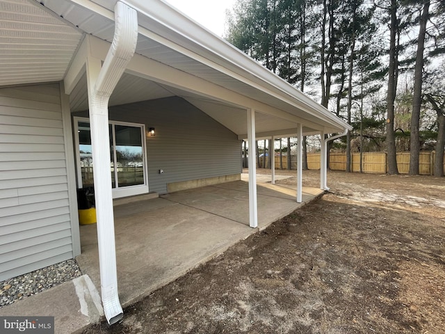 view of patio with fence