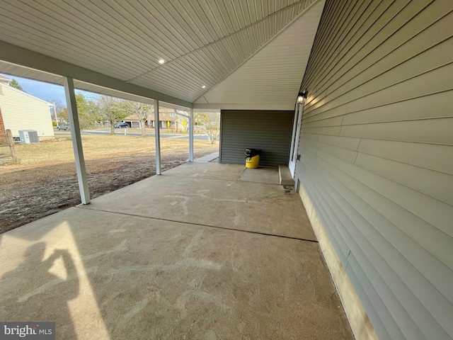 view of patio featuring central AC