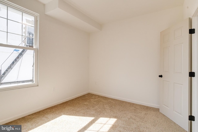 unfurnished room featuring carpet, baseboards, and a wealth of natural light