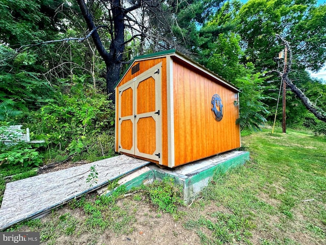 view of shed