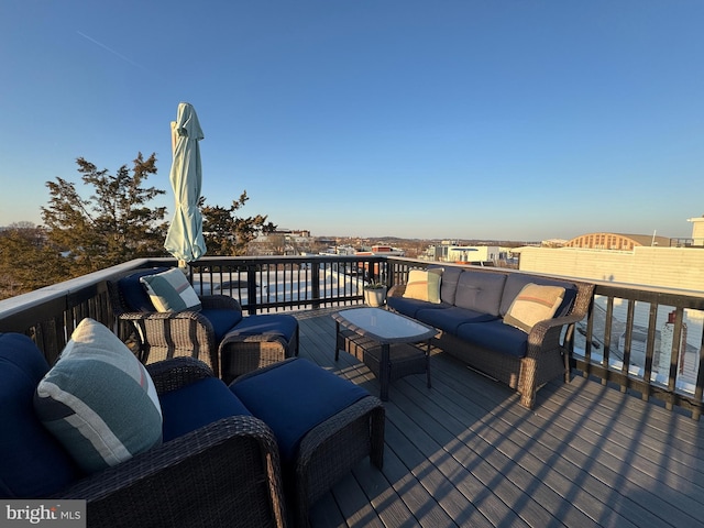 deck with an outdoor living space