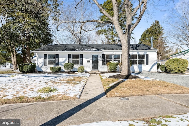 view of single story home