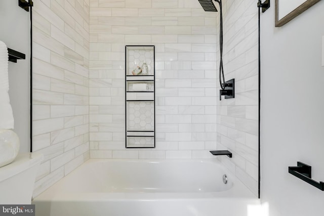 full bath with shower / bathing tub combination