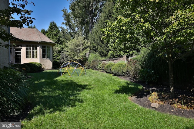 view of yard featuring a playground