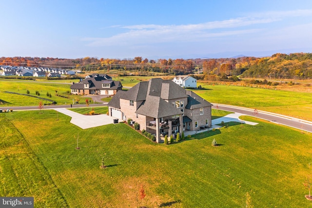 aerial view with a residential view