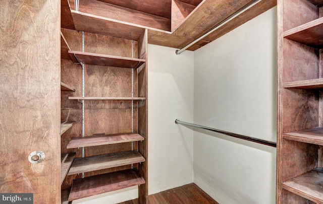 spacious closet featuring wood finished floors