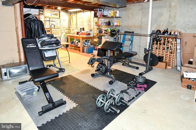 view of workout area