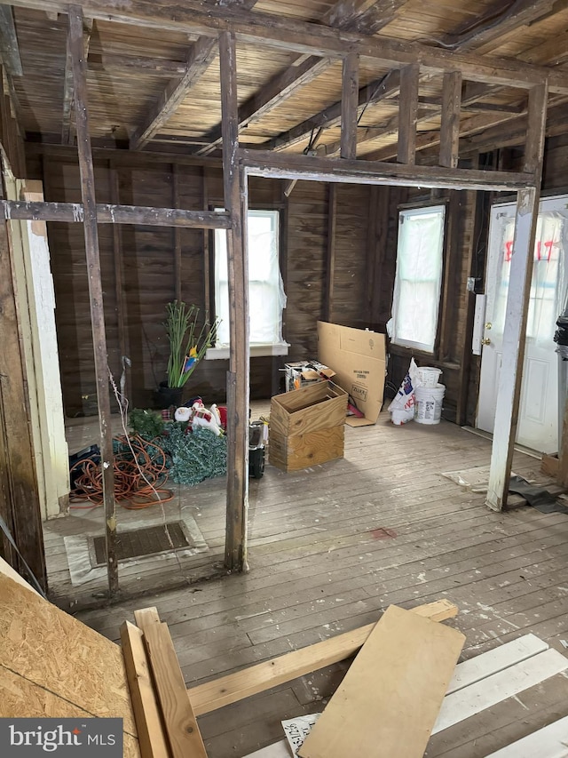 miscellaneous room with hardwood / wood-style flooring and plenty of natural light